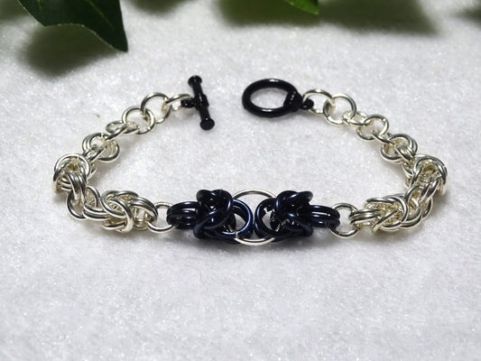 Two Tone Byzantine Chain Maille Bracelet