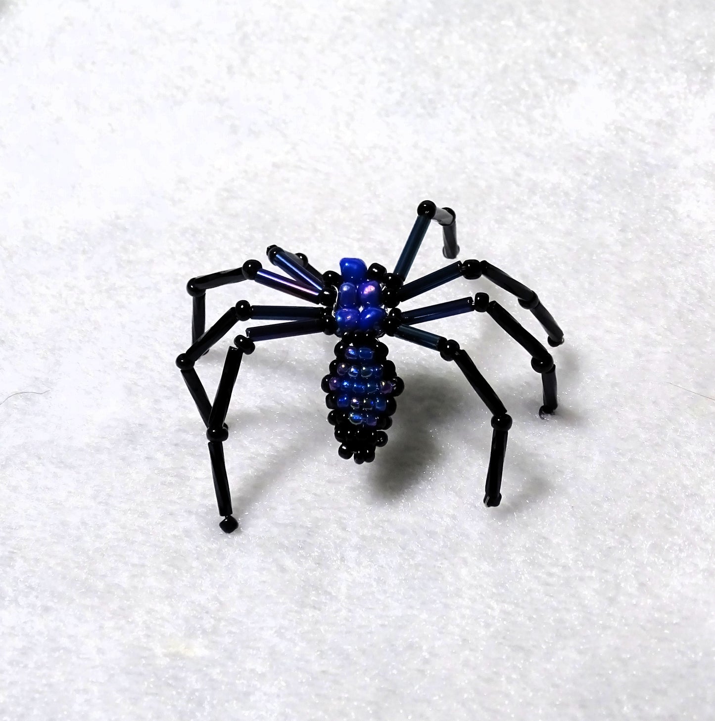 Blue and Black Beaded Spider