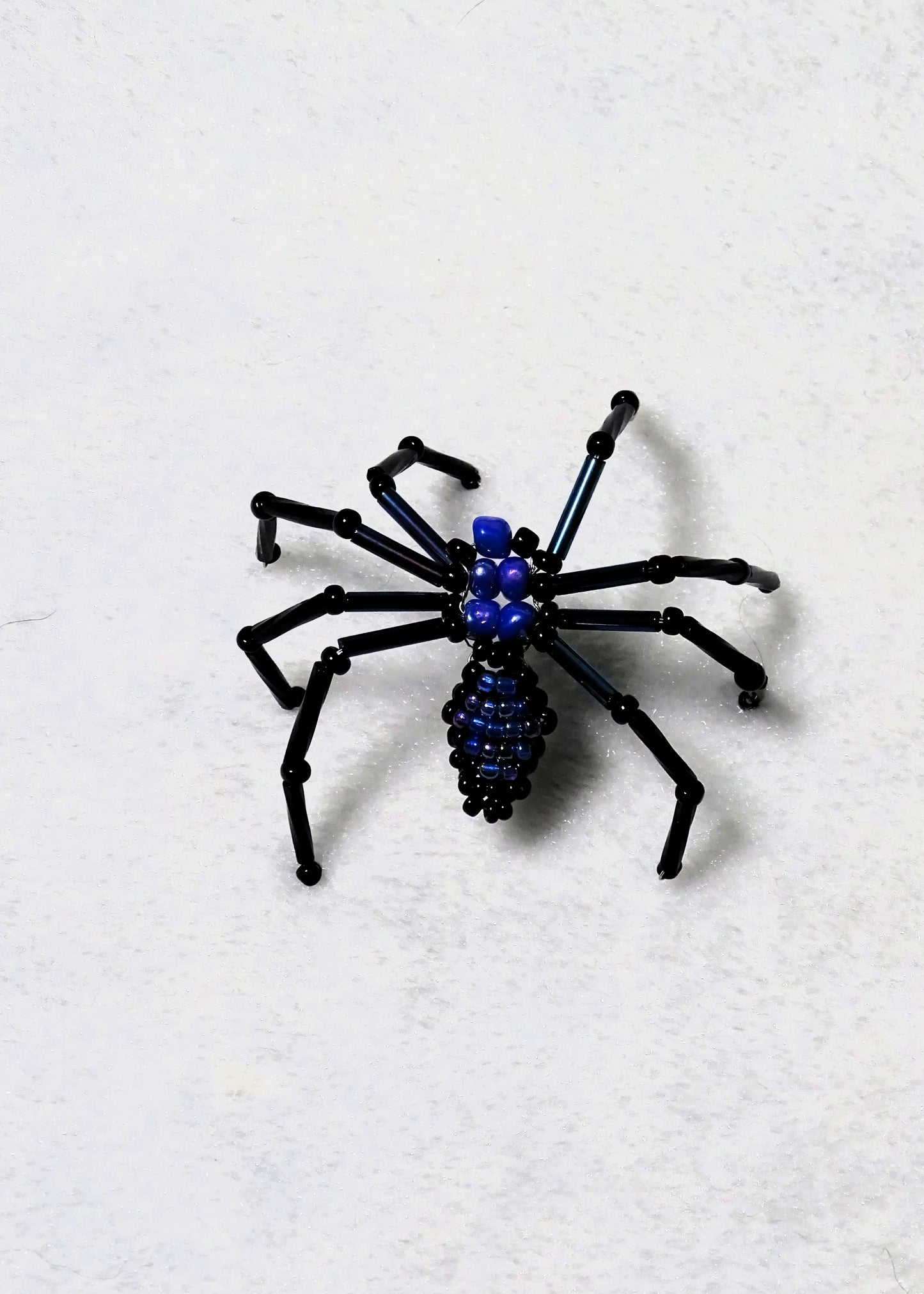 Blue and Black Beaded Spider