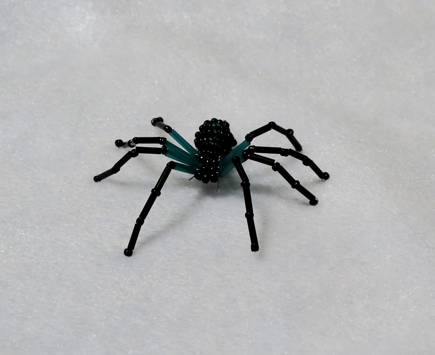 Matte Turquoise Glass Beaded Spider
