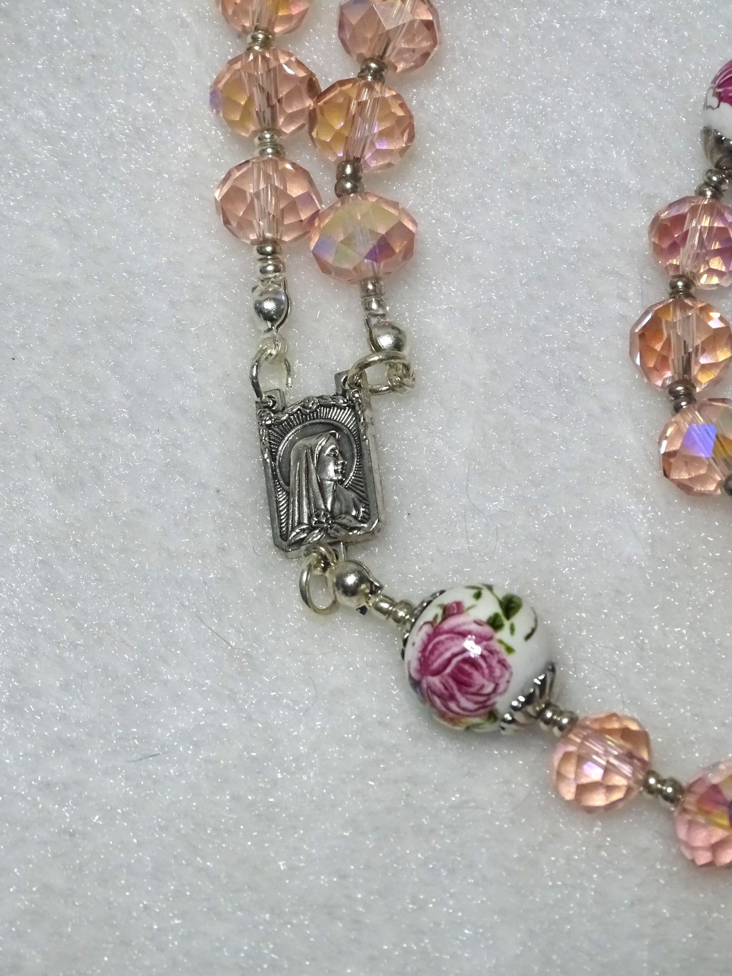 Pink Crystal Cut Glass Rosary