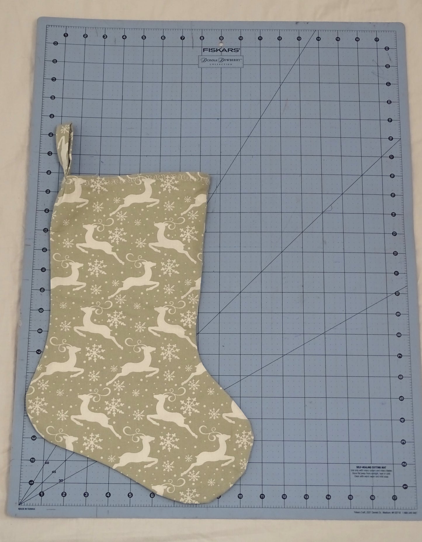 White Reindeer Stocking