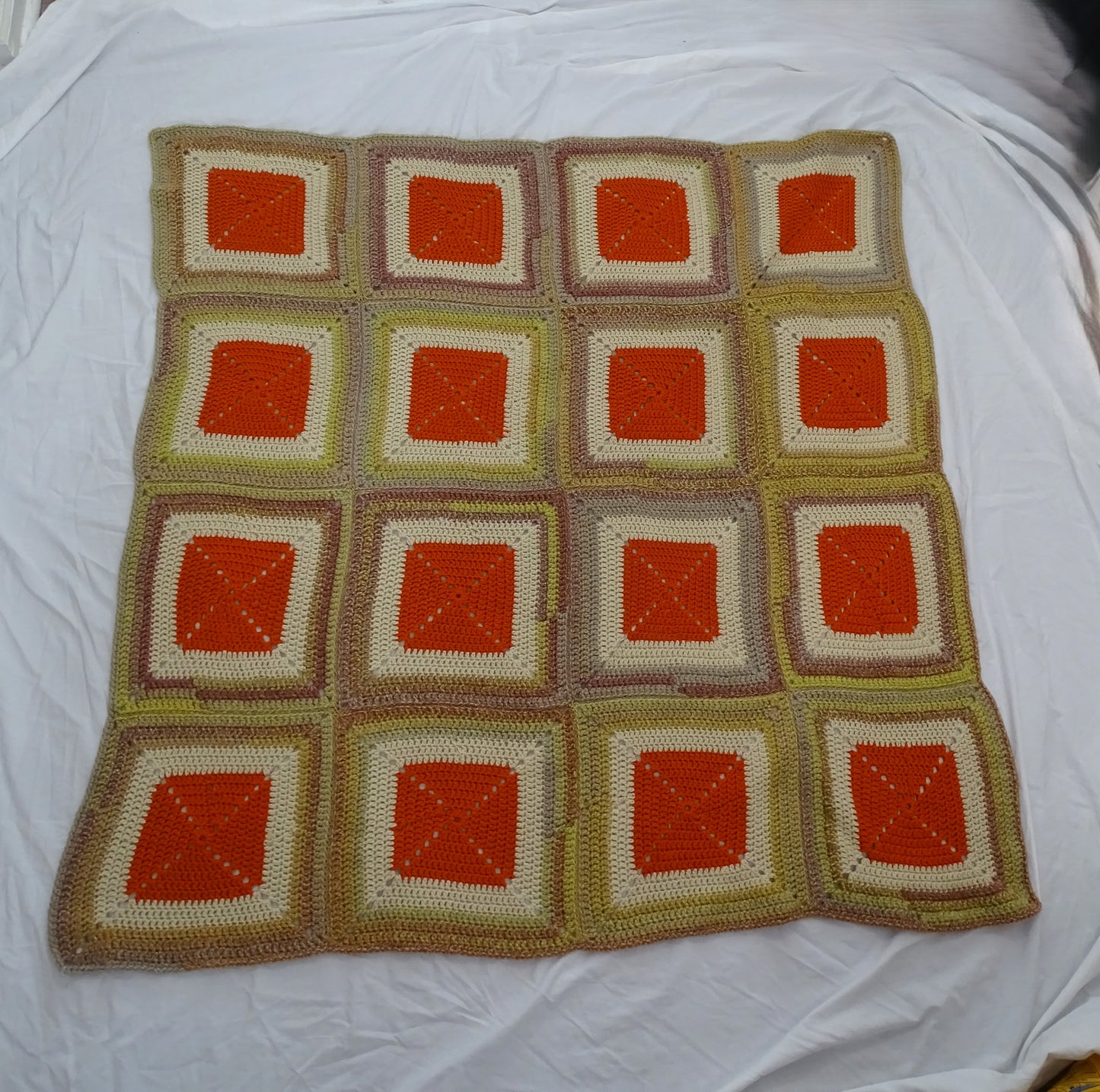 Large Crochet Autumn Colors Blanket