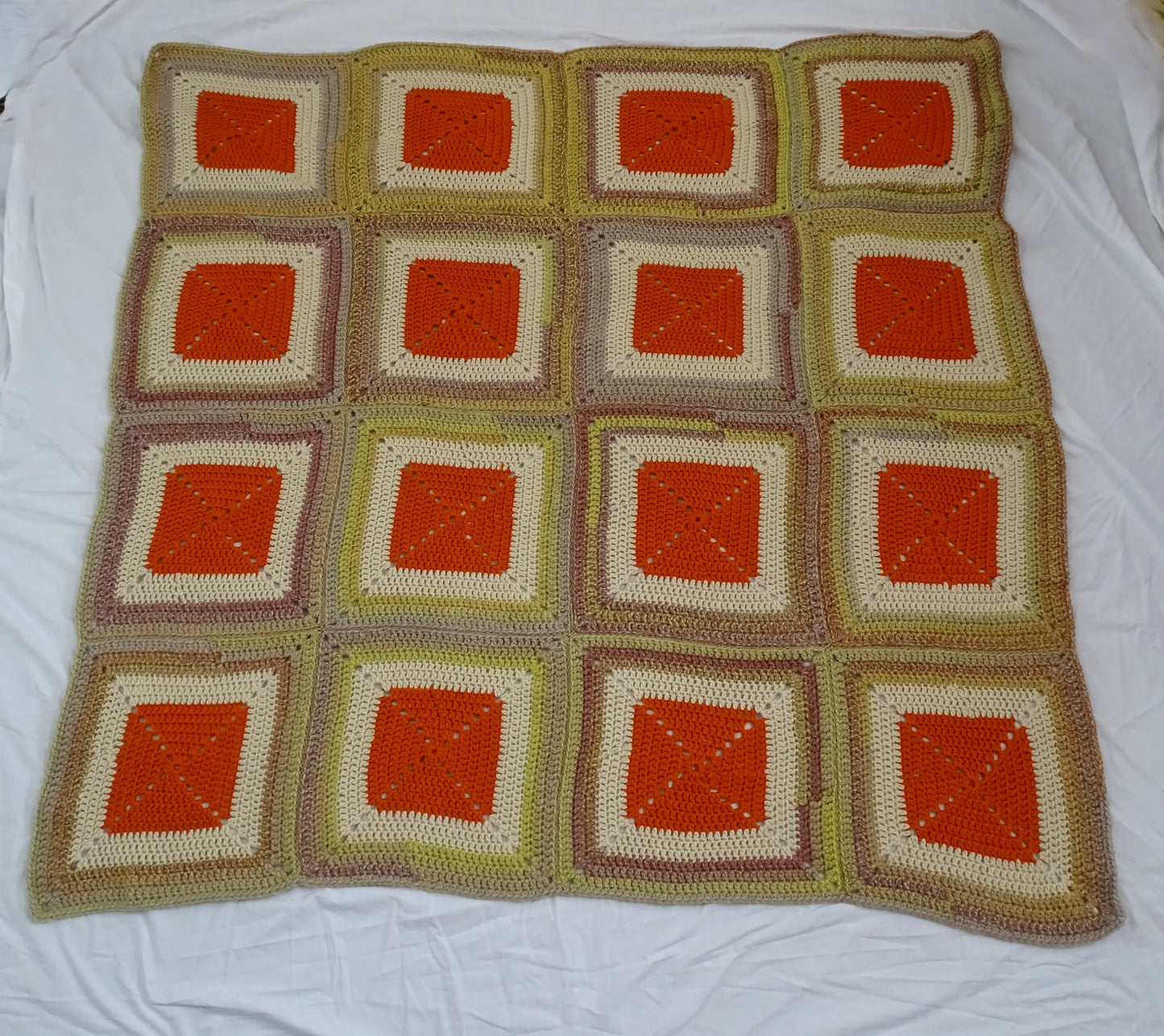 Large Crochet Autumn Colors Blanket