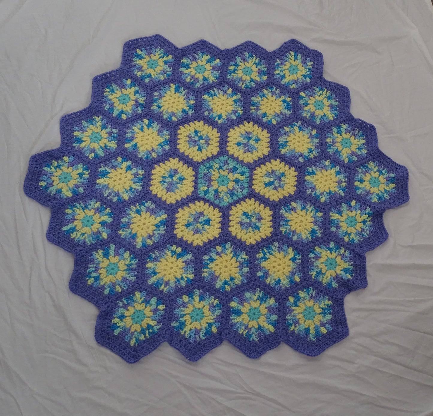 Blueberry Cobbler Hexagon Crochet Blanket