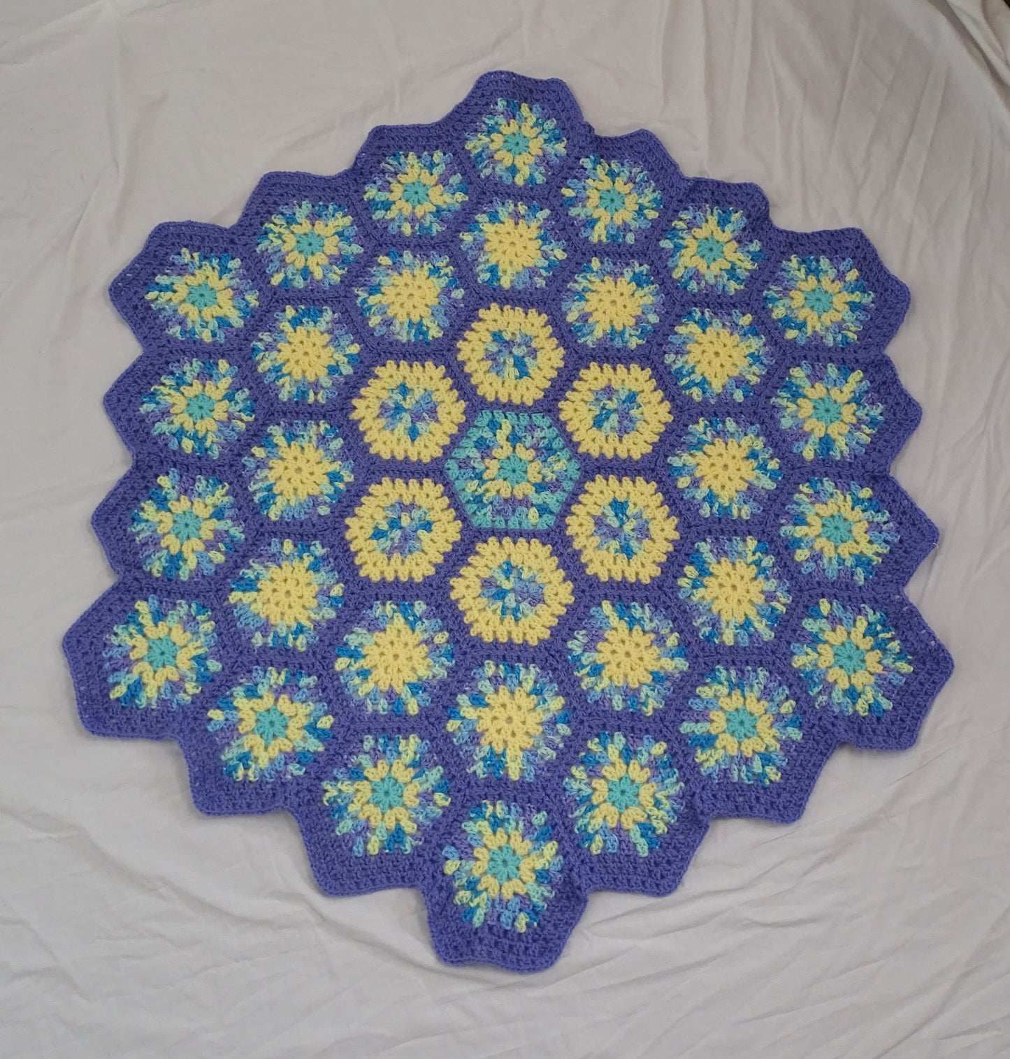 Blueberry Cobbler Hexagon Crochet Blanket