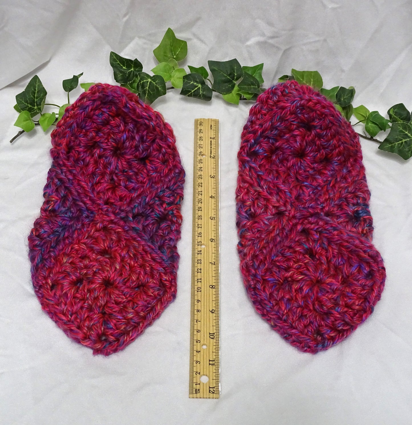 Large Pink Crocheted Slippers