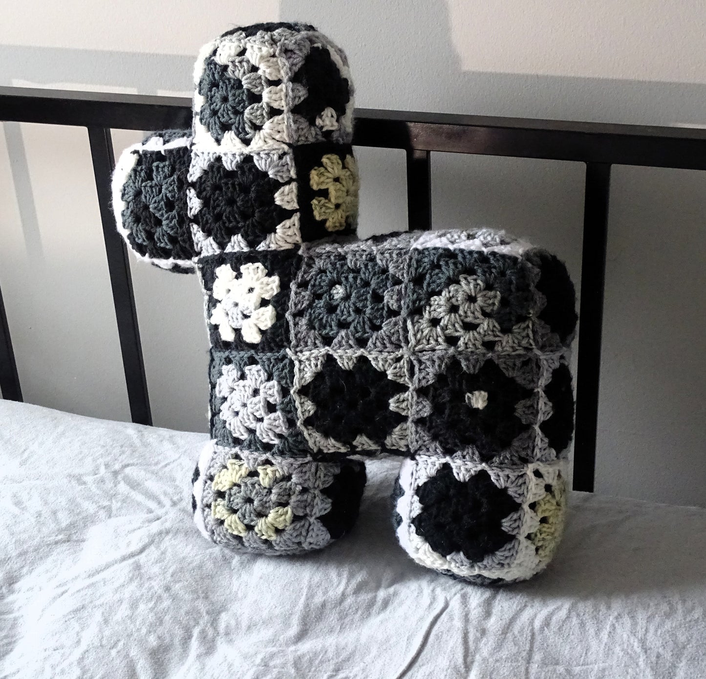 Newsprint Pattern Crocheted Llama