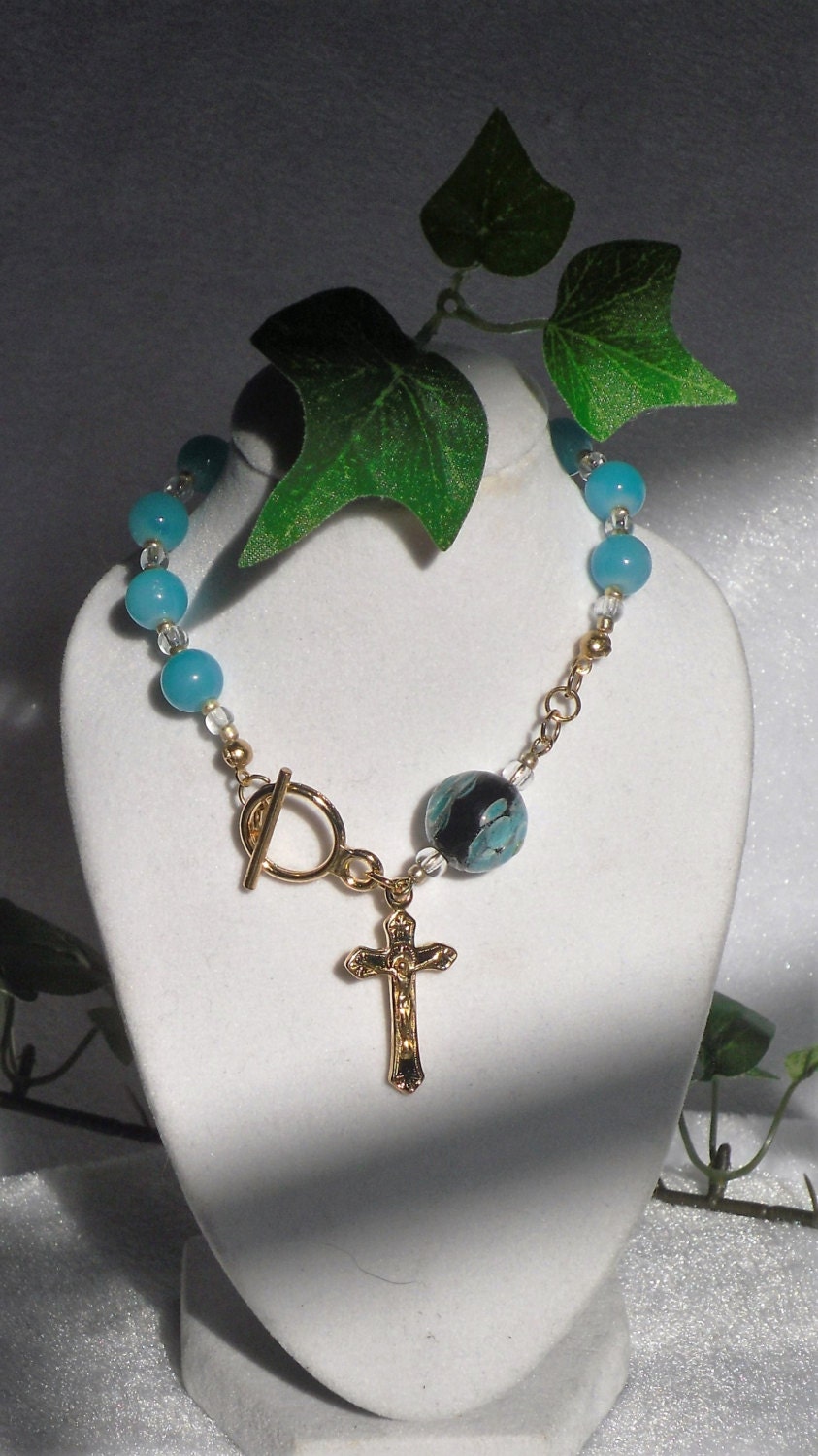 Flower Pater Rosary Bracelet