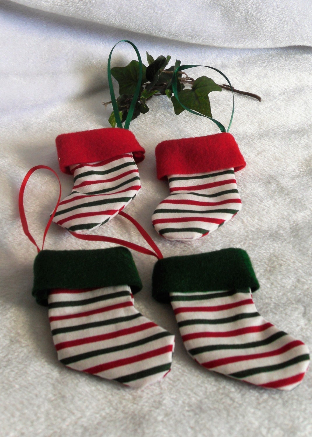 Striped Stocking Ornaments