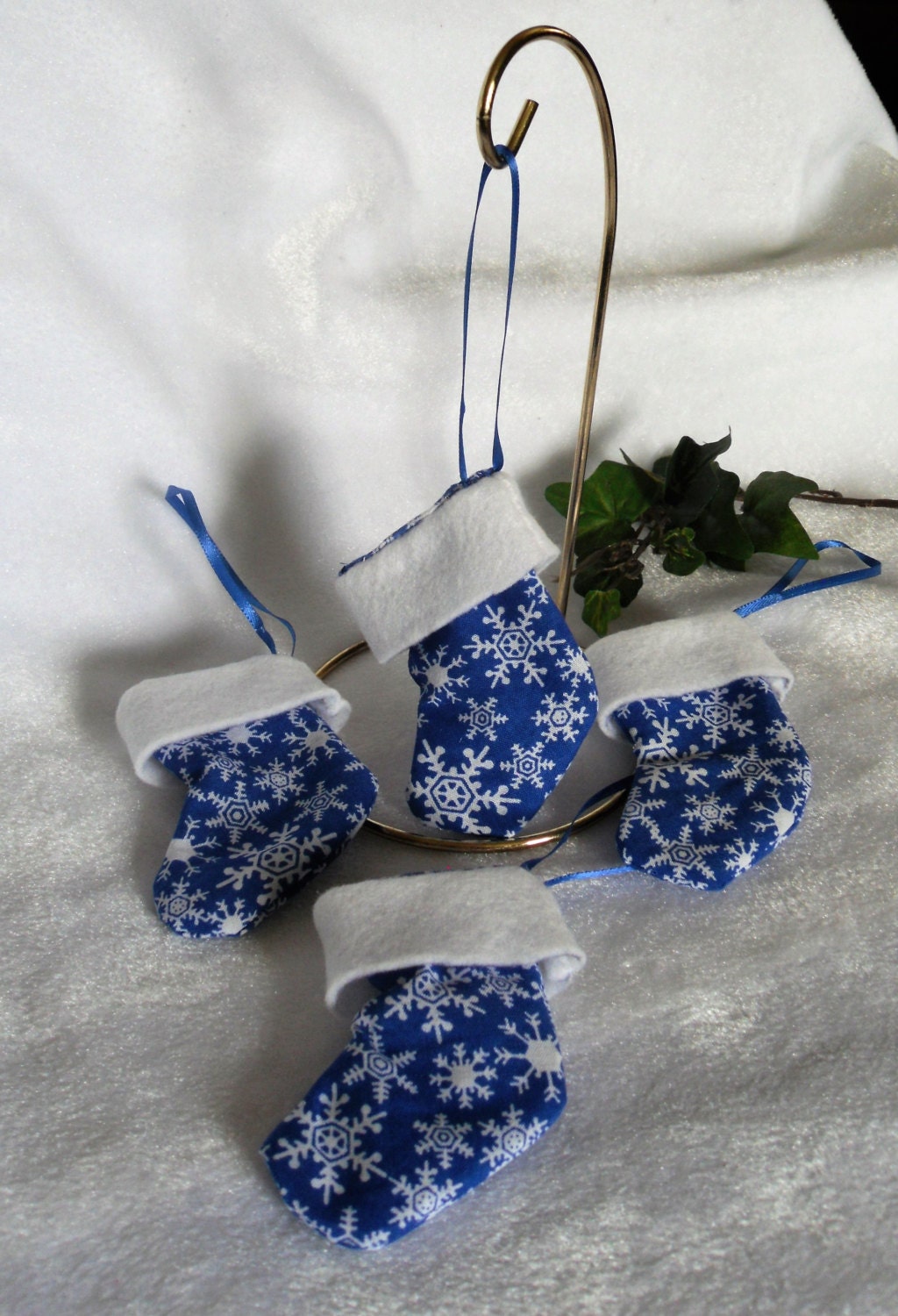 Blue Snowflake Stocking Ornament