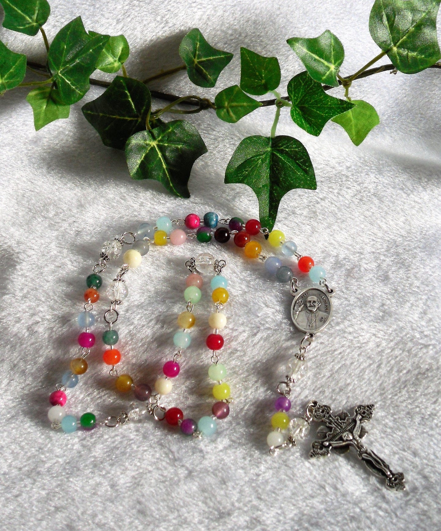 Multi-colored Pope Franciscus Rosary