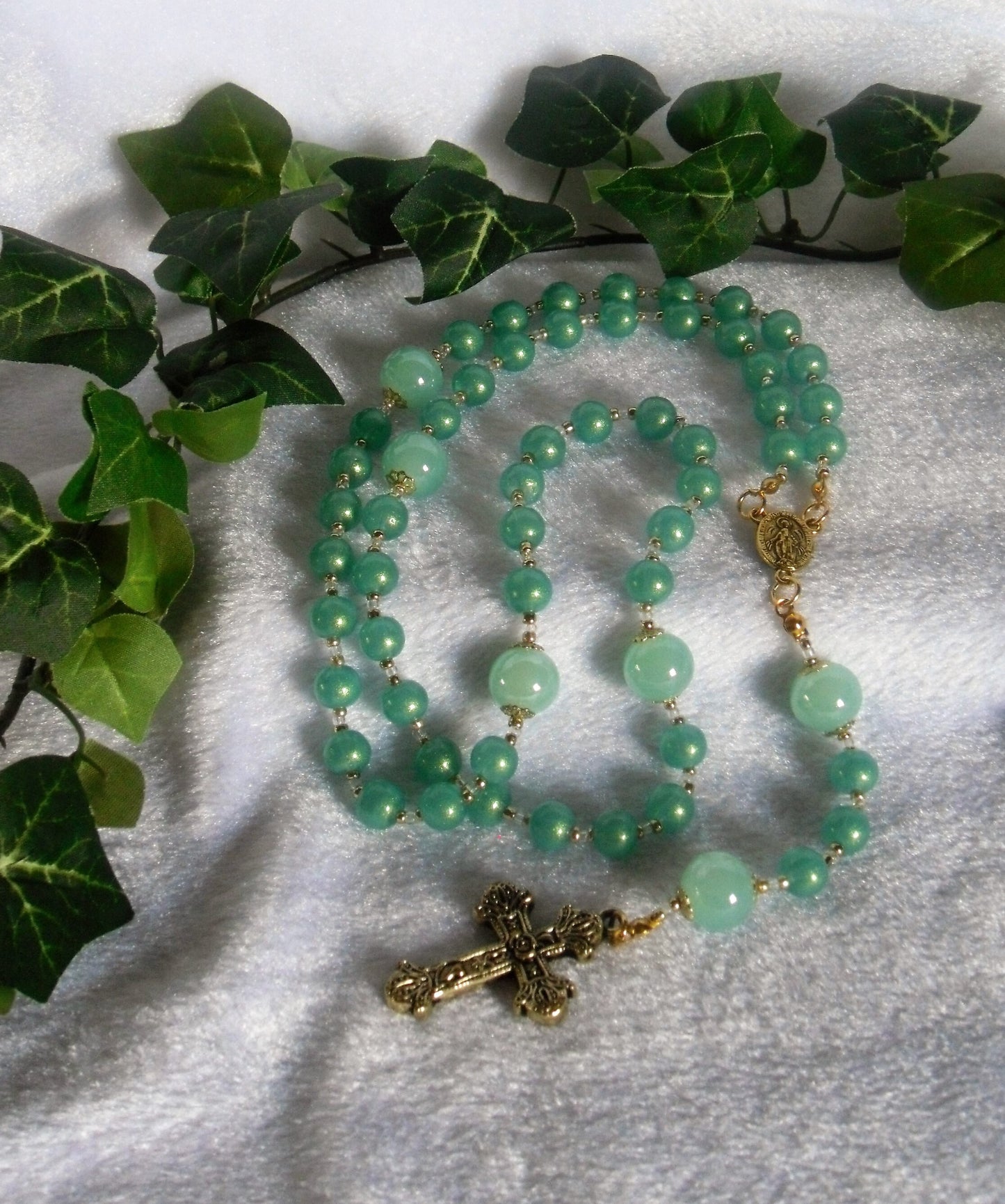 Shimmery Green Rosary