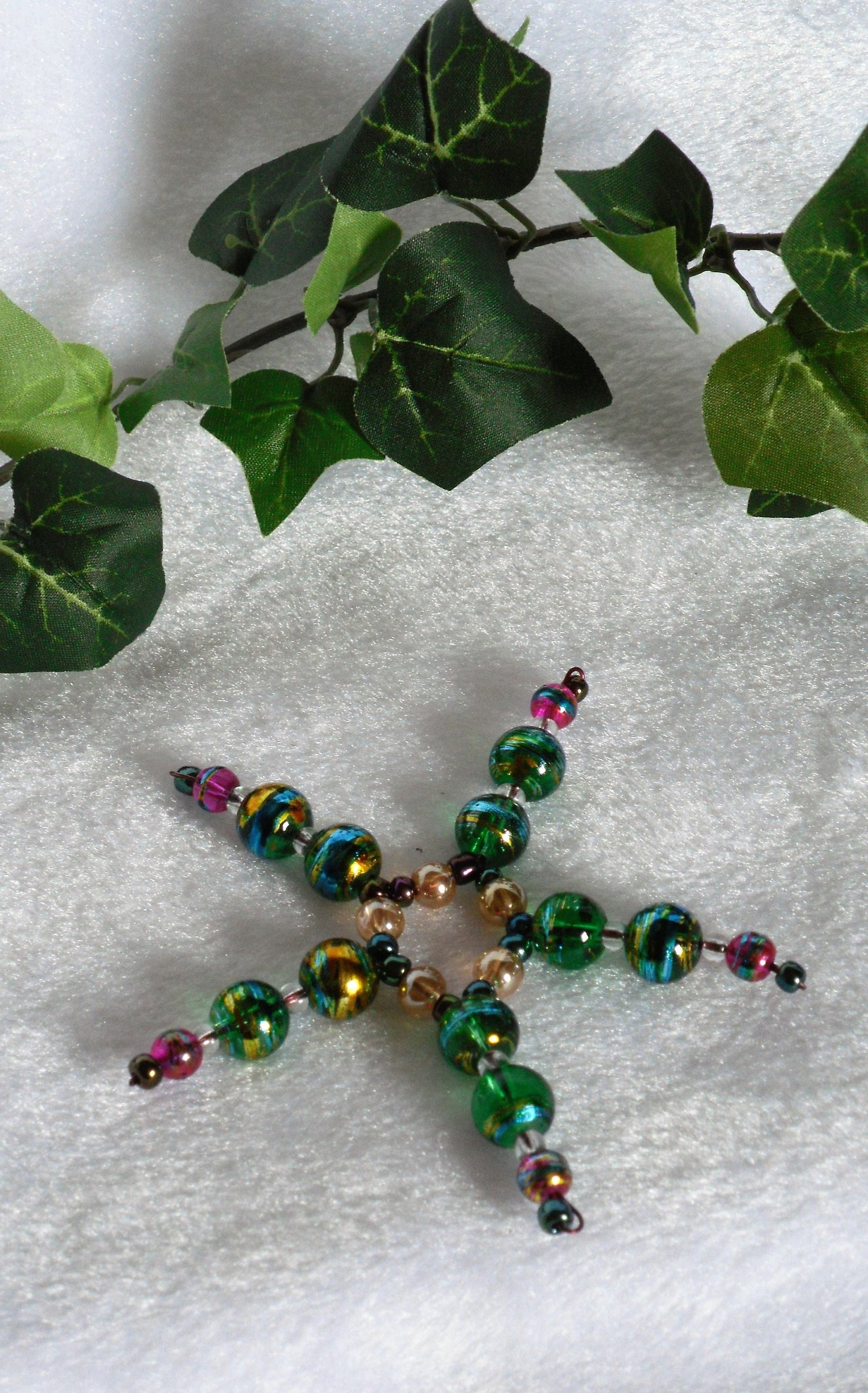 Green Confetti Glass Star Suncatcher