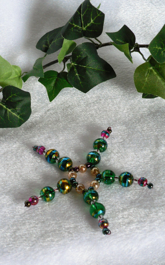 Green Confetti Glass Star Suncatcher
