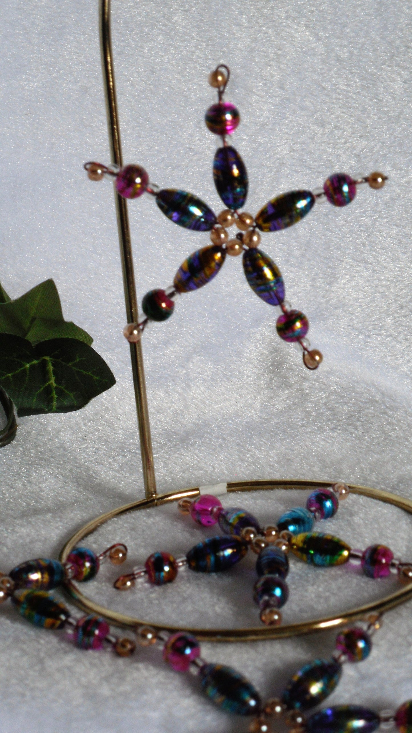 Set of 4 Pink and Orange Confetti Glass Stars