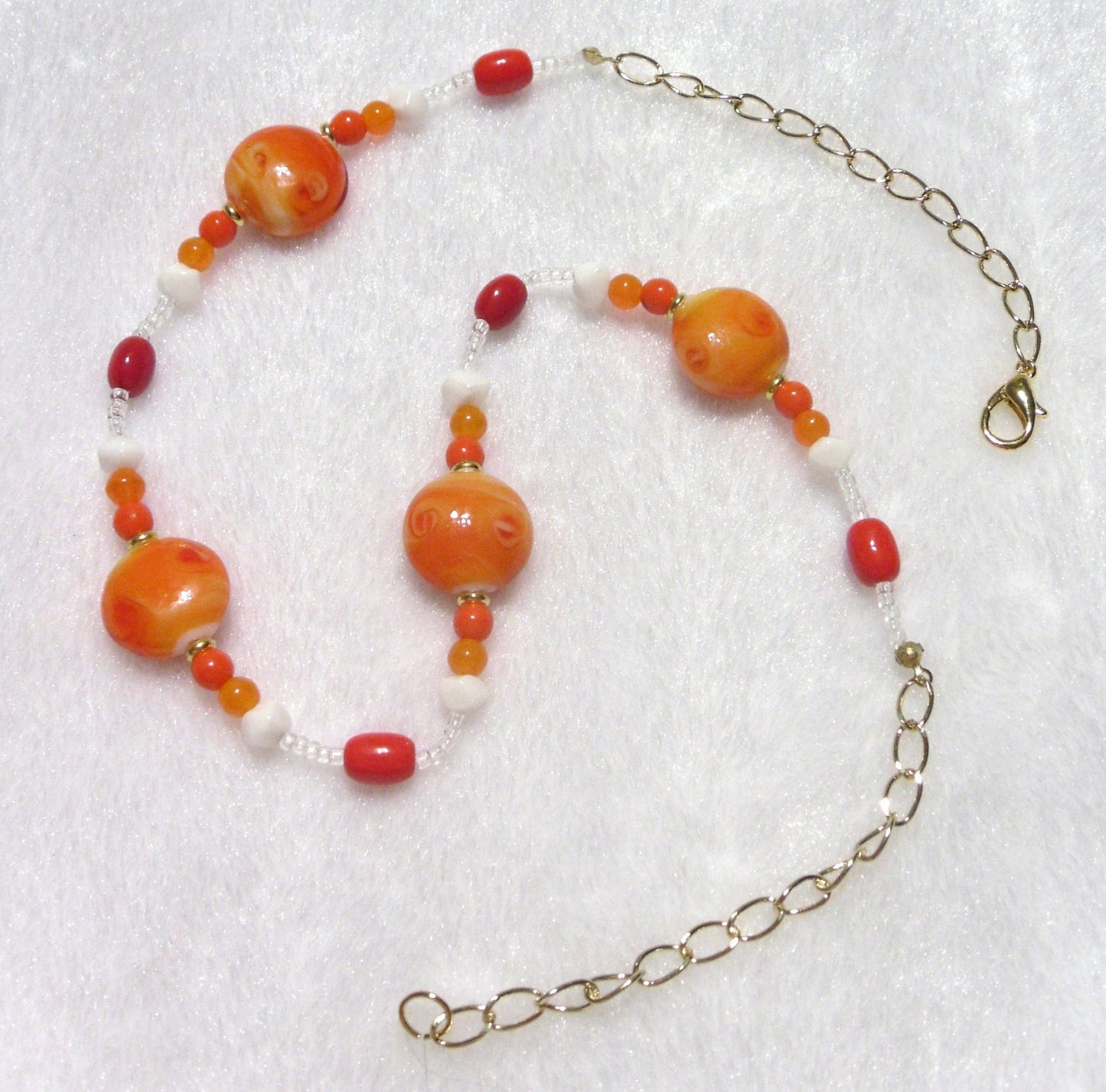 Swirly Orange Necklace