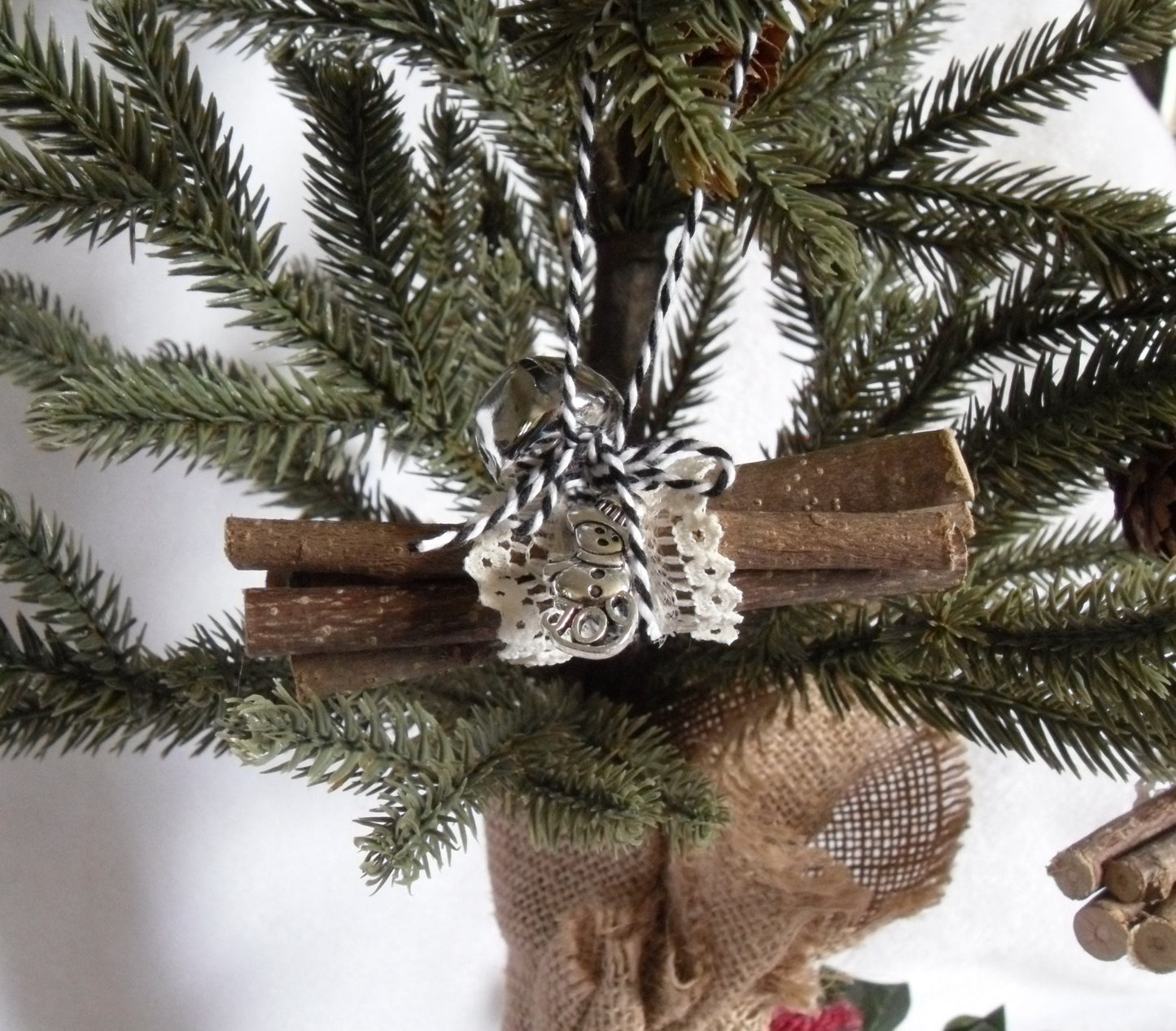 Black and White Rustic Ornaments