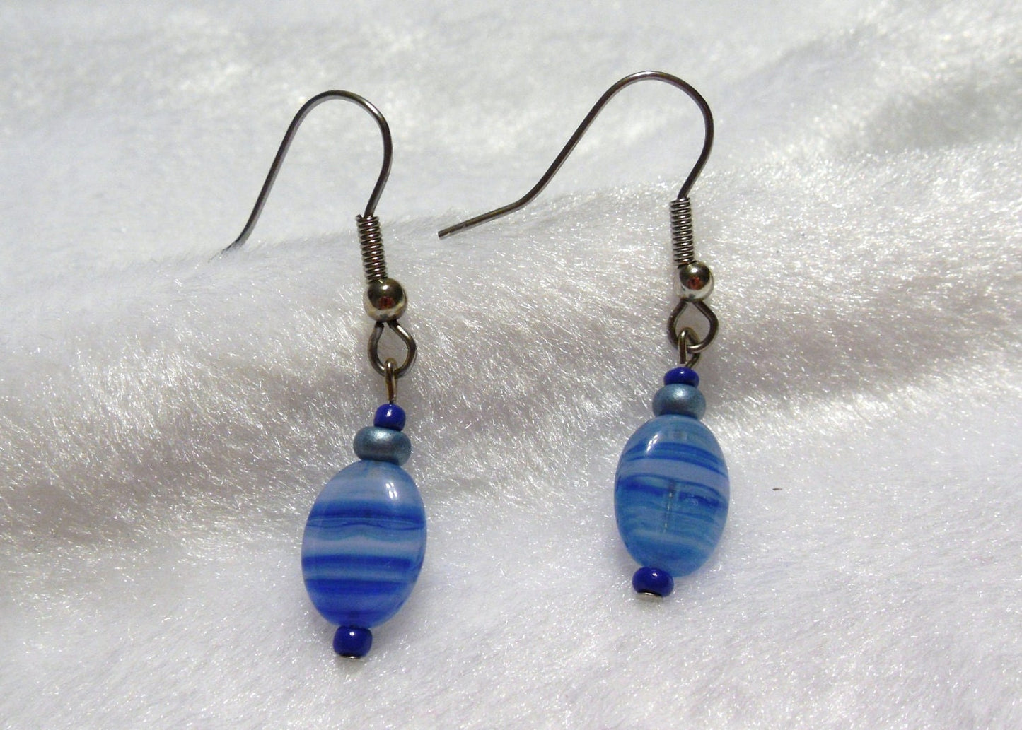 Blue Oval Earrings