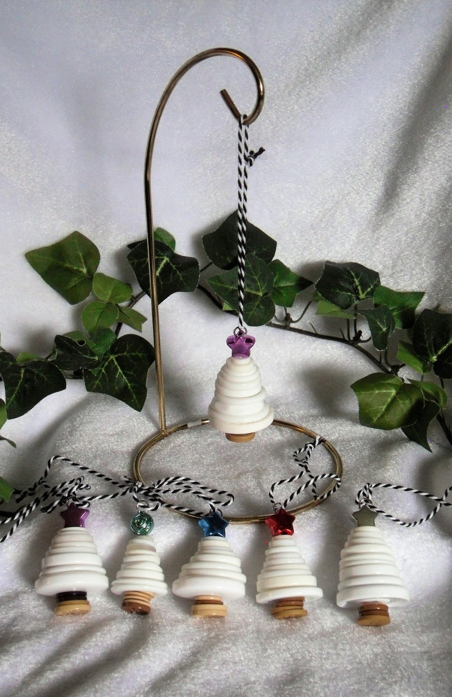 White Button Tree Ornament
