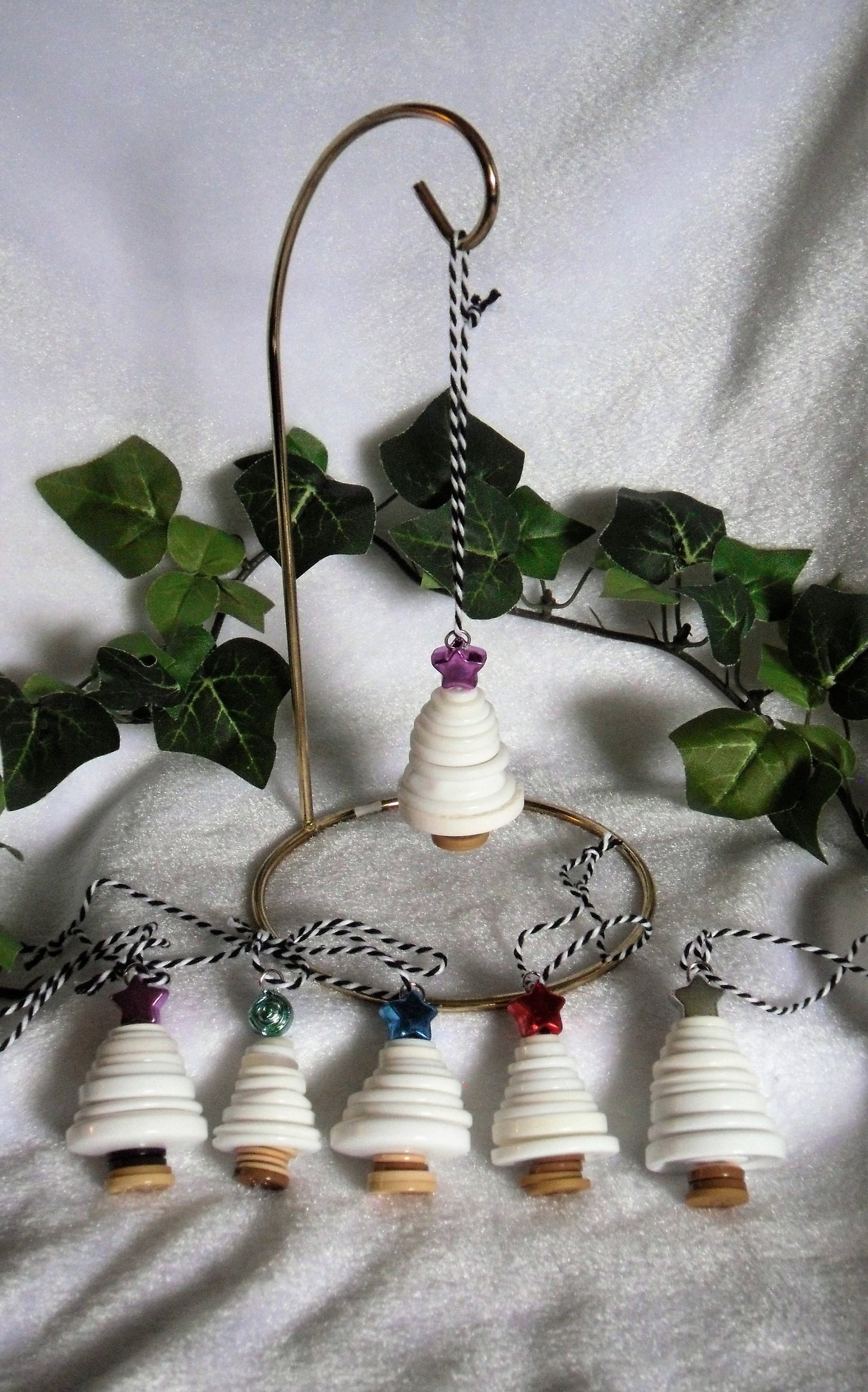 White Button Tree Ornament