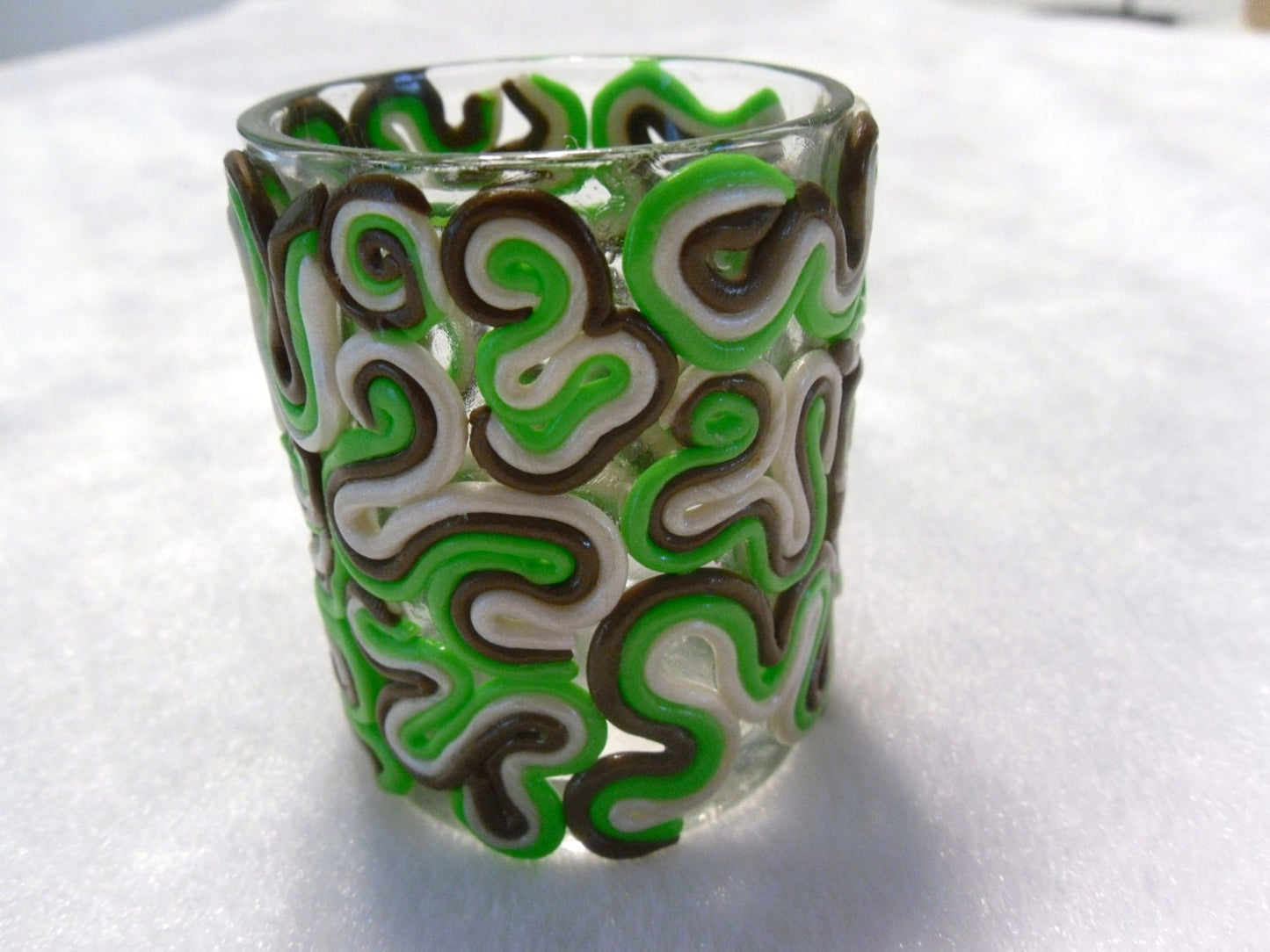 Swirly Brown Votive Candle Holder