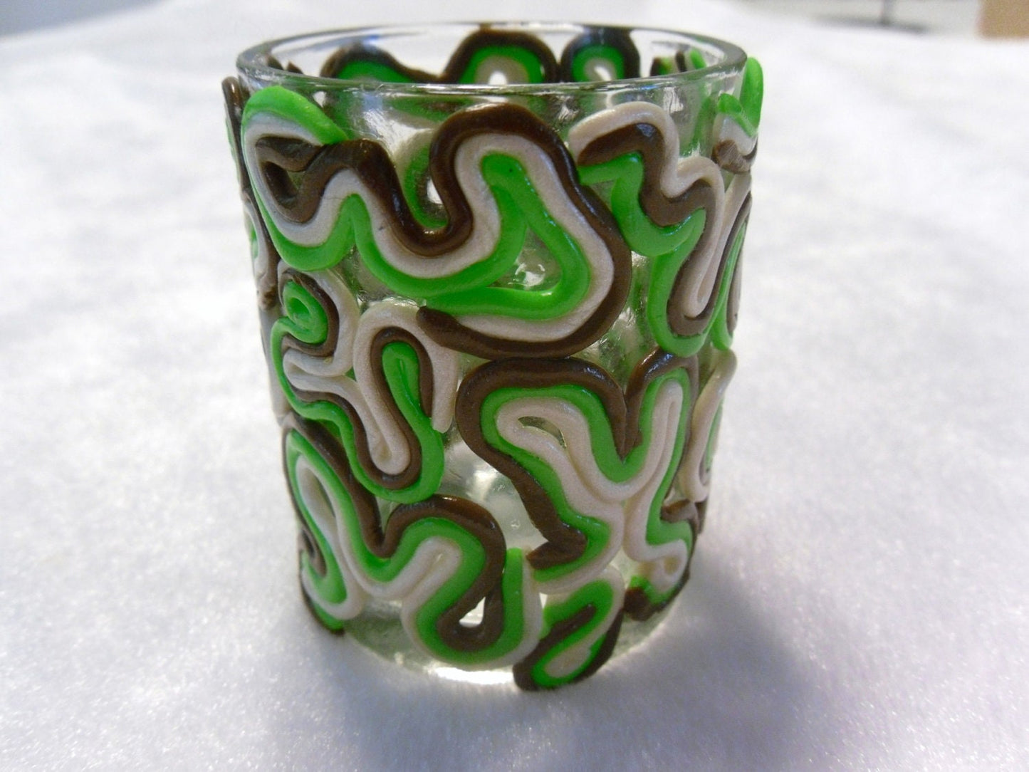 Swirly Brown Votive Candle Holder