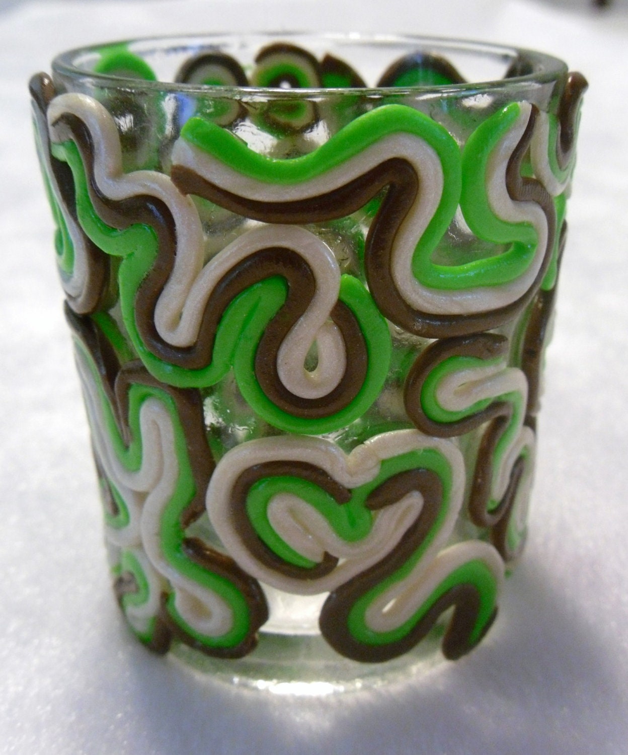 Swirly Brown Votive Candle Holder