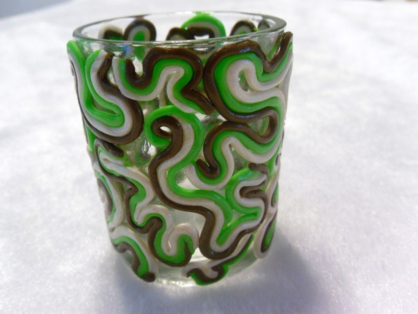 Swirly Brown Votive Candle Holder