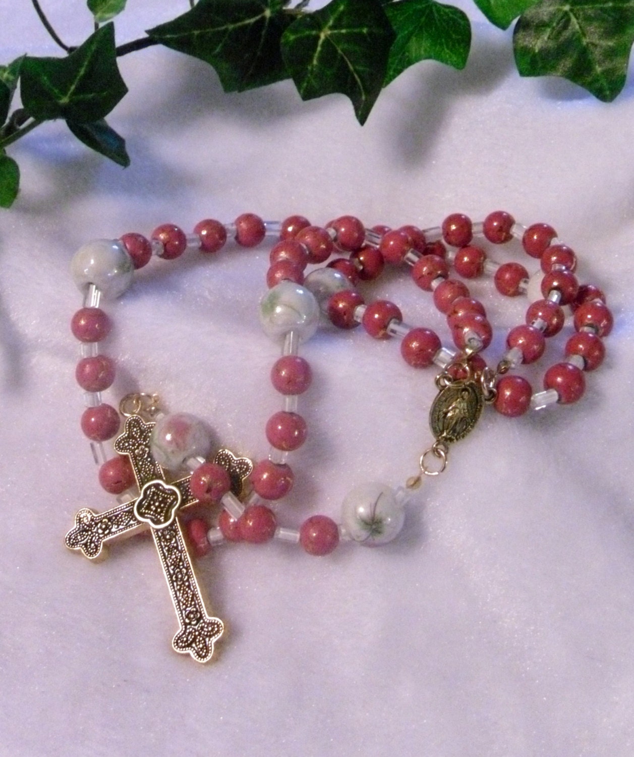 Pink and White Rosary