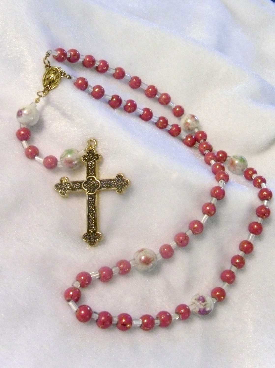 Pink and White Rosary