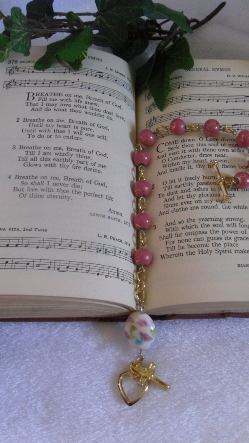 Pink and Gold Rosary Bracelet