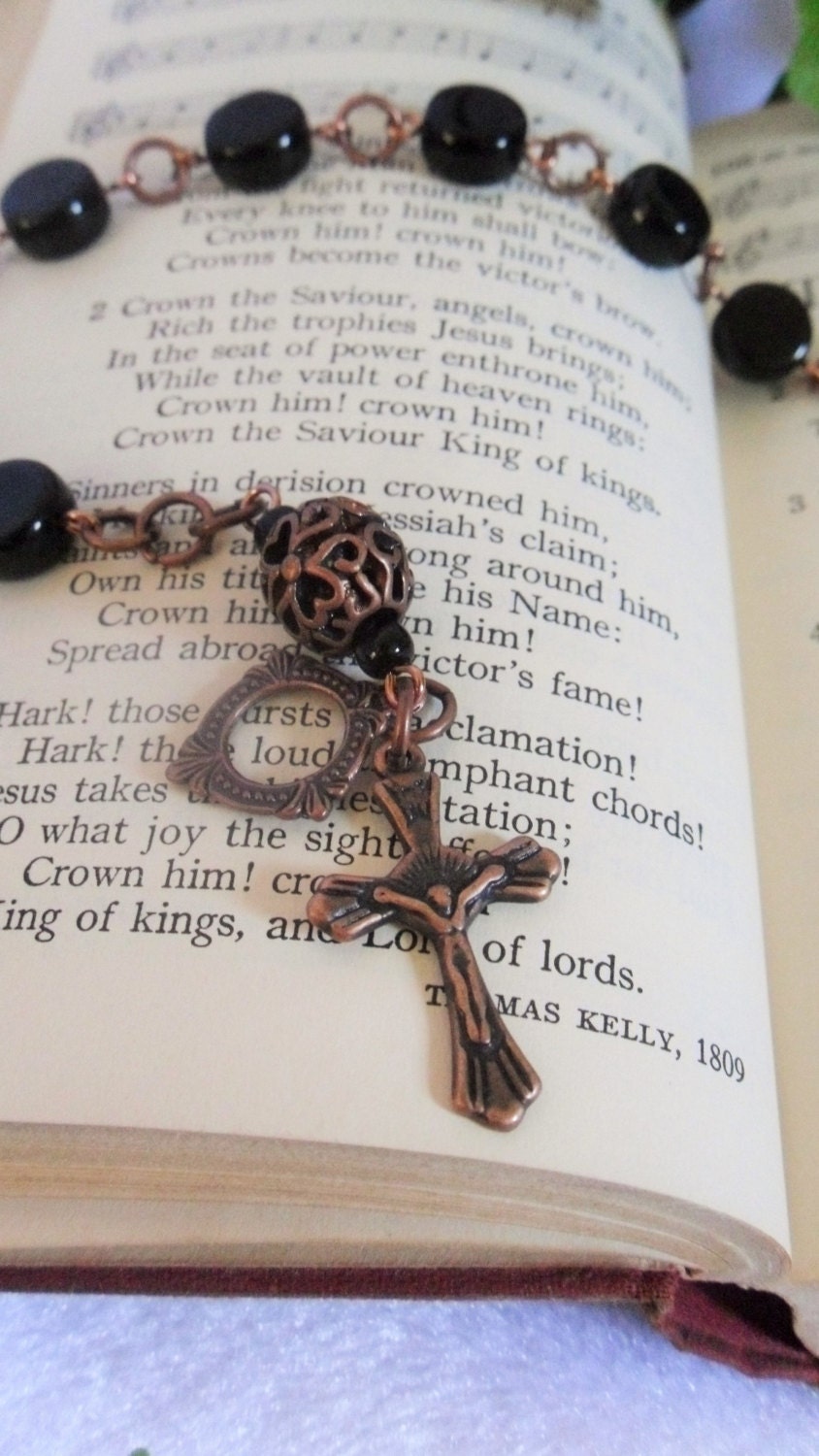 Burnished Copper Rosary Bracelet
