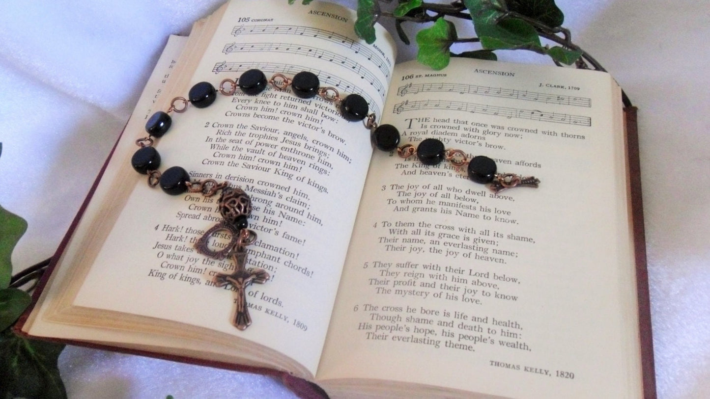 Burnished Copper Rosary Bracelet