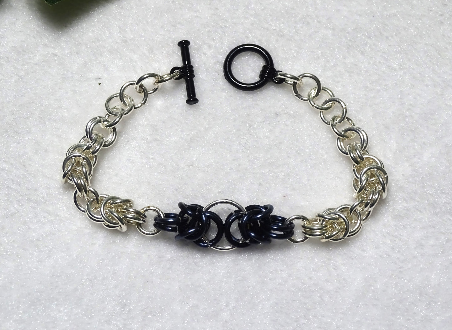 Two Tone Byzantine Chain Maille Bracelet