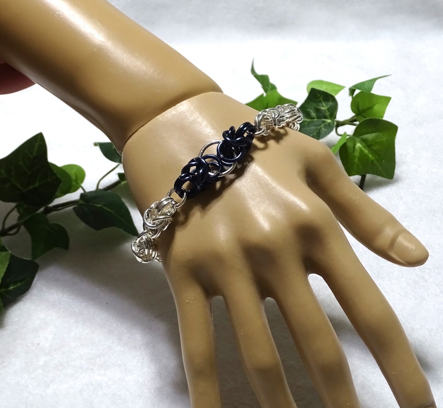 Two Tone Byzantine Chain Maille Bracelet