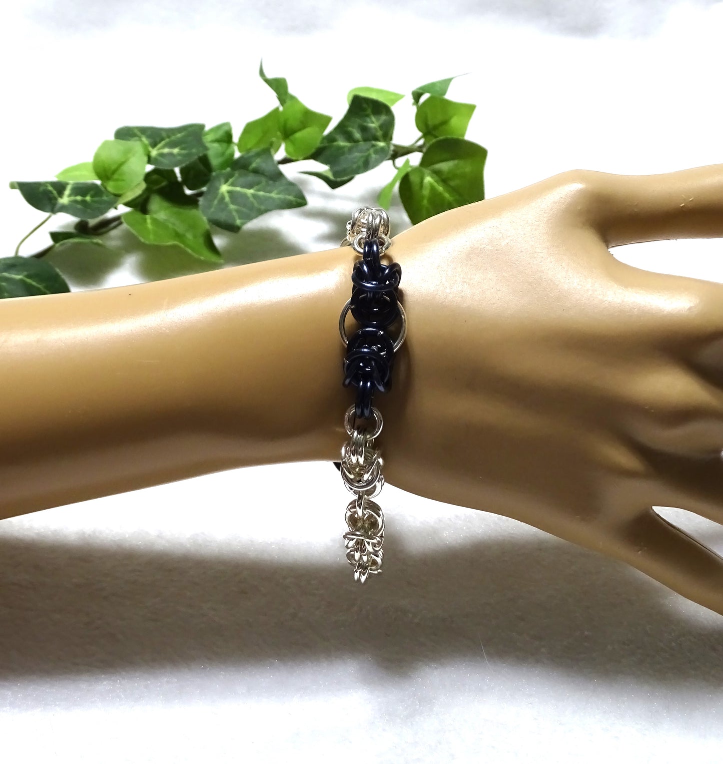 Two Tone Byzantine Chain Maille Bracelet