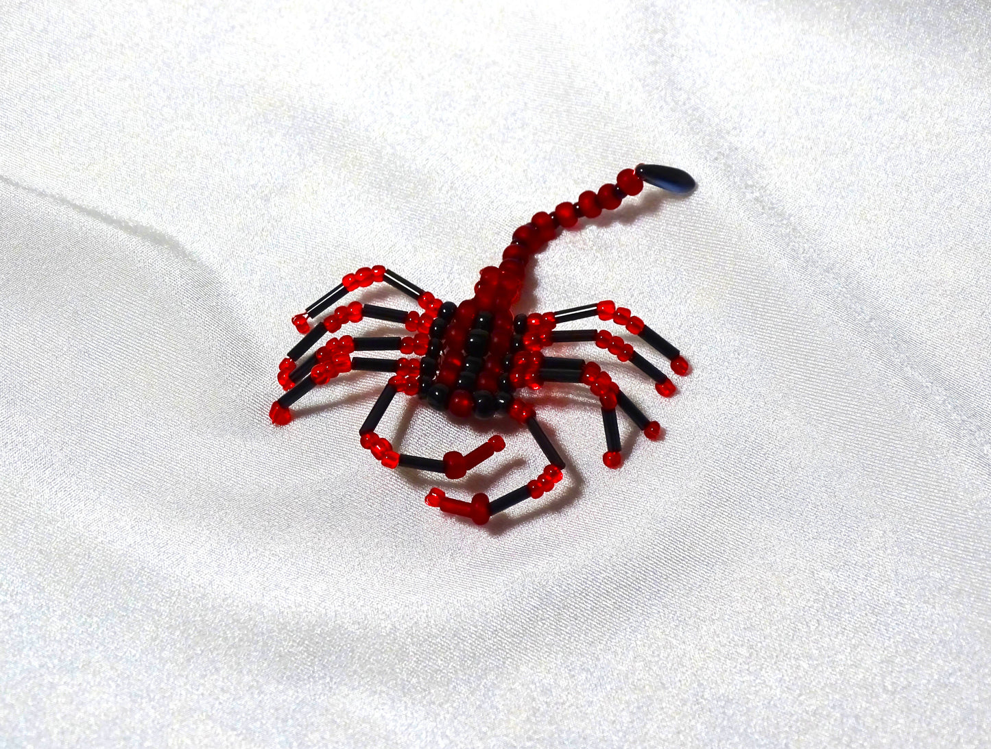 Red and Black Beaded Scorpion