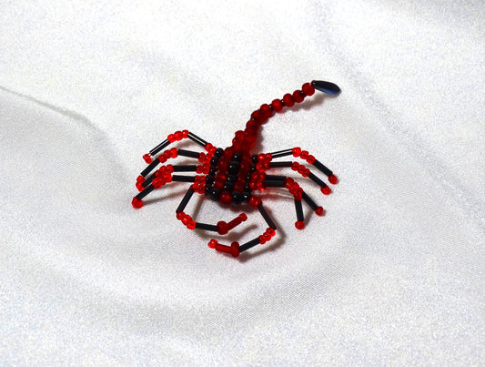 Red and Black Beaded Scorpion