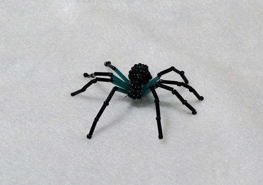 Matte Turquoise Glass Beaded Spider