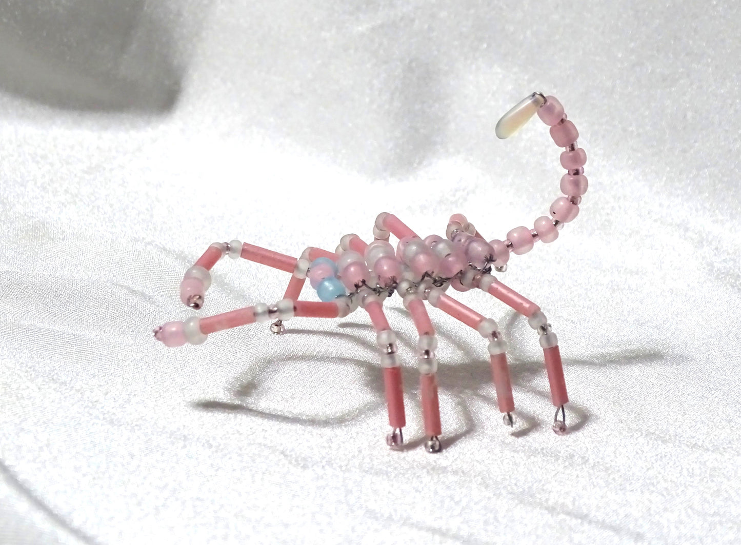 Blue Eyed Pink and White Scorpion