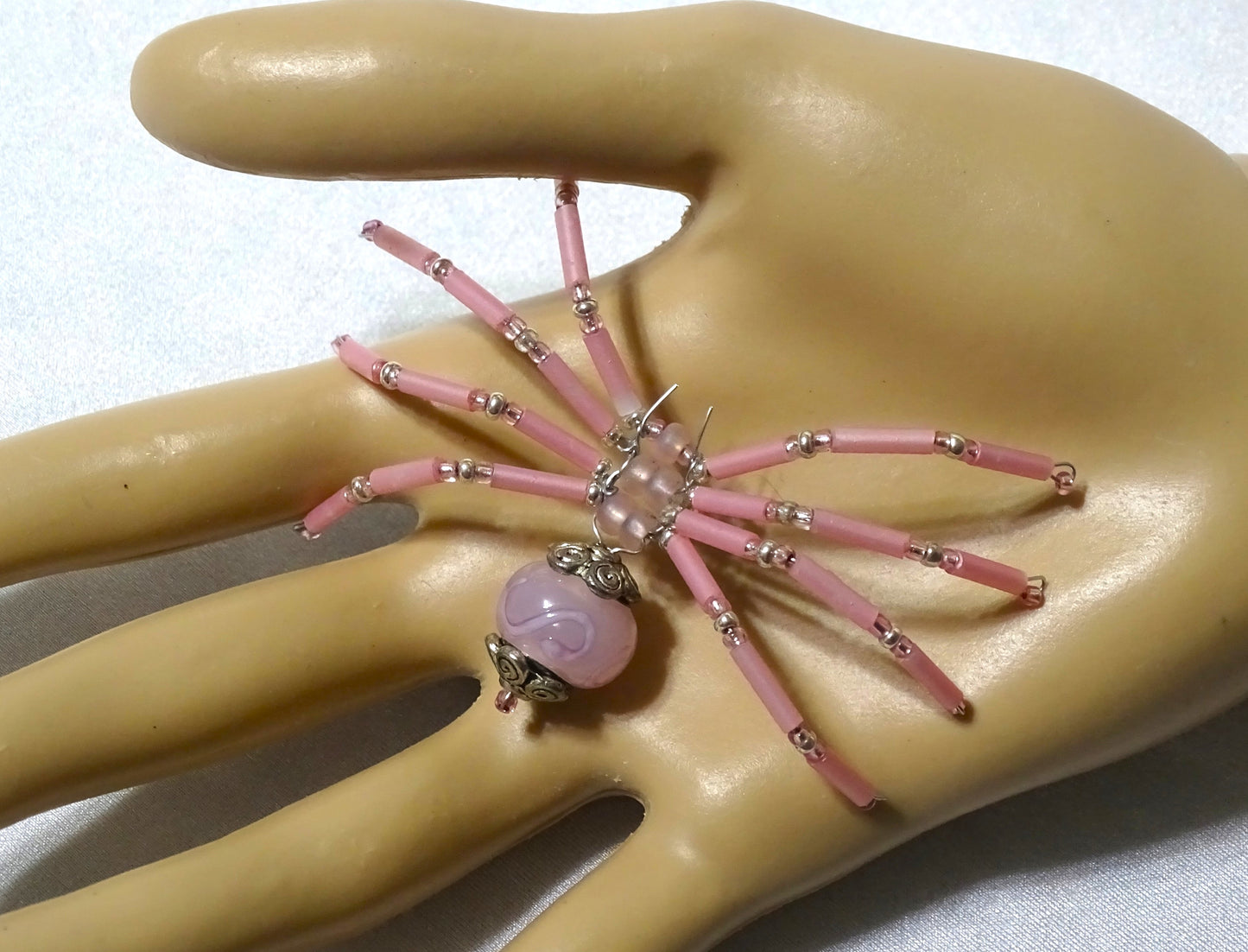 Silver and Pink Spider