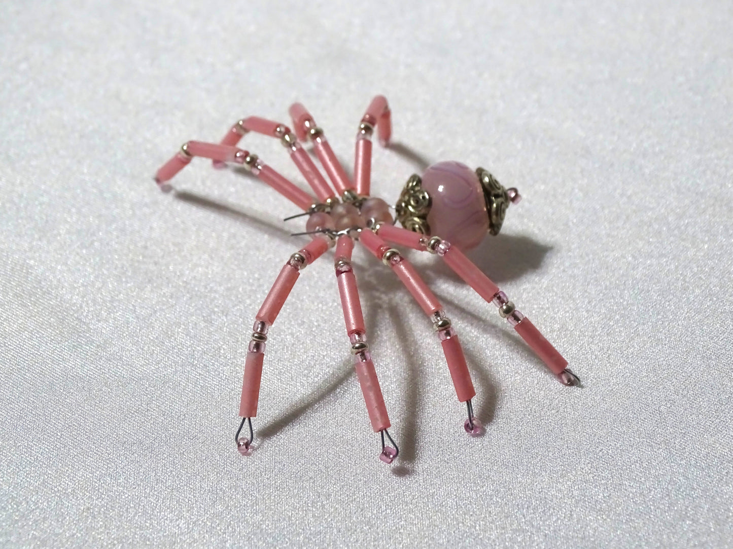 Silver and Pink Spider
