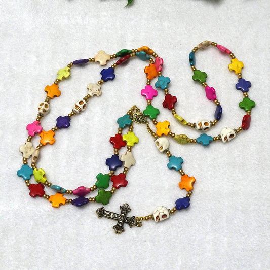Howlite Skulls Rosary