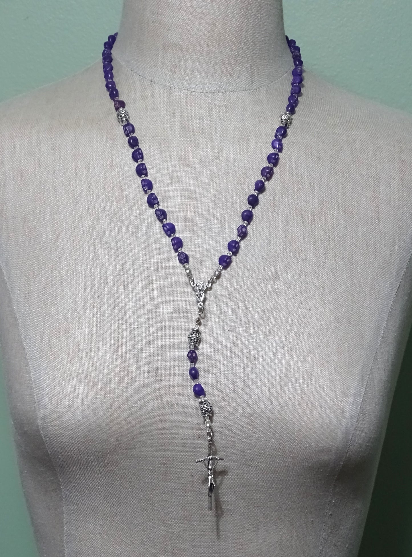 Purple Skulls Rosary