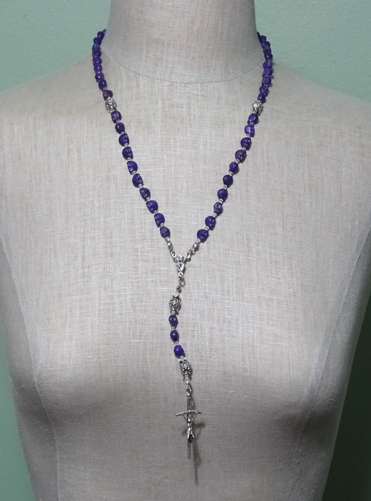 Purple Skulls Rosary
