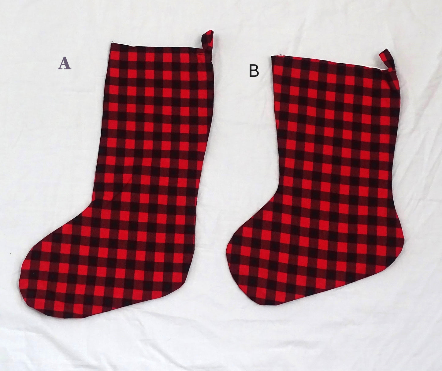 Red and Black Buffalo Plaid Print Stocking