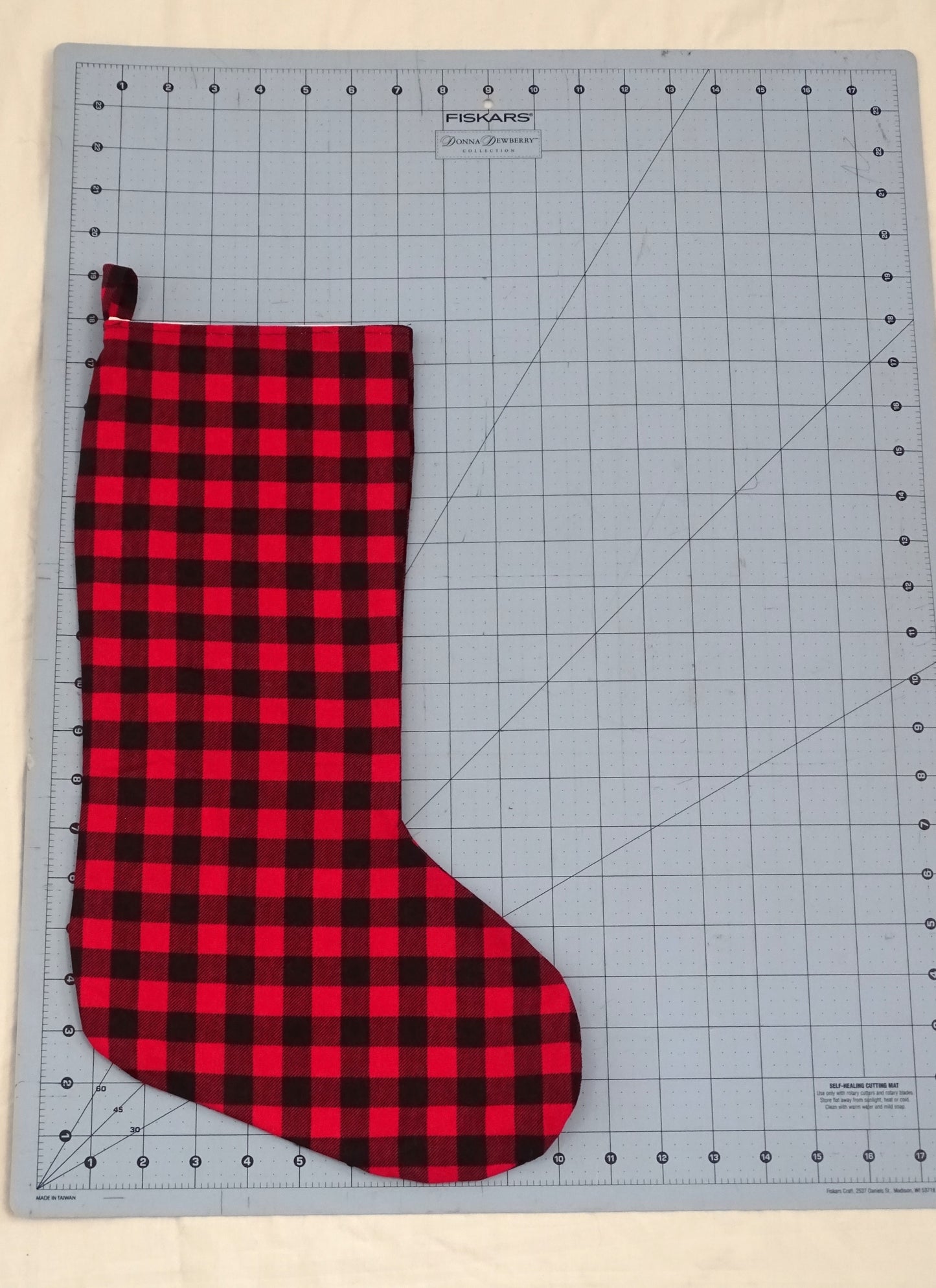 Red and Black Buffalo Plaid Print Stocking