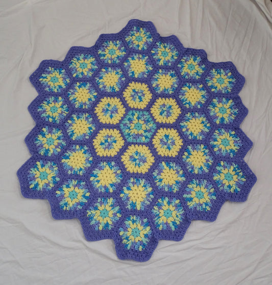 Blueberry Cobbler Hexagon Crochet Blanket
