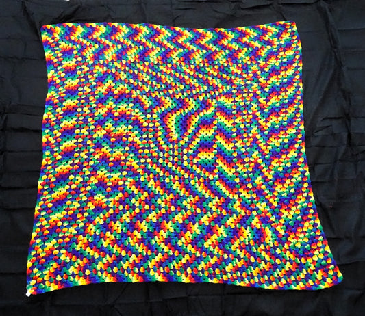 Groovy Rainbow Crocheted Blanket